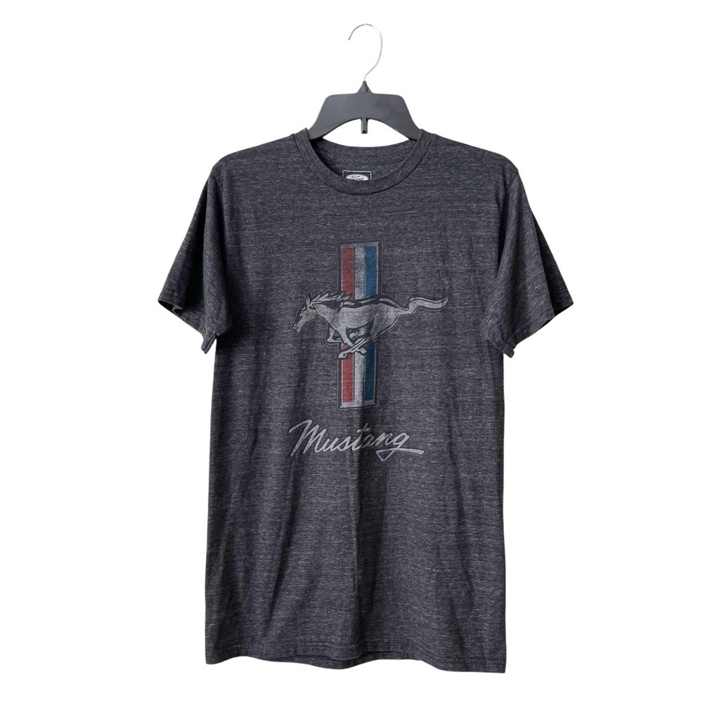 Ford Mustang Official T-Shirt Men's Size M Dark Gray Short Sleeve Crew Neck Logo